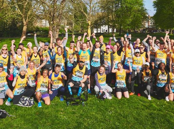A group photo featuring around 70 of our London Marathon runners